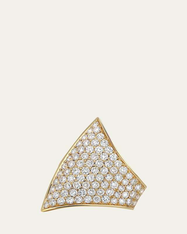 Maxi Ergo 18K Yellow Gold Diamond Pave Ear Cuff, Single